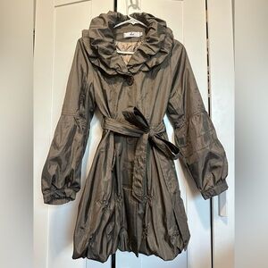 Earth Tone Cotton Blend Trench Coat with Relaxed Fit